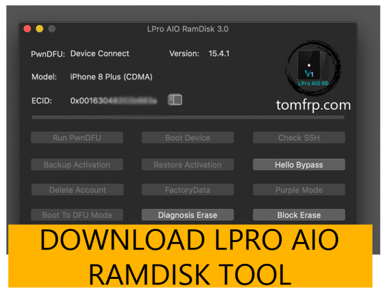 Lpro AIO Ramdisk Tool For Passcode Disable Hello Screen IOS15 For Mac